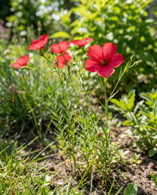Scarlet Flax (Linum grandiflorum) – annual flower seeds from SeedsChoice