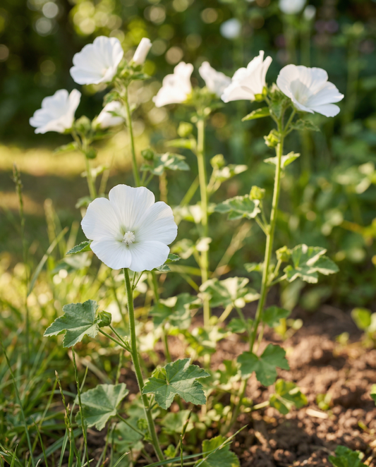 White Queen (Malope trifida) – annual flower seeds from SeedsChoice