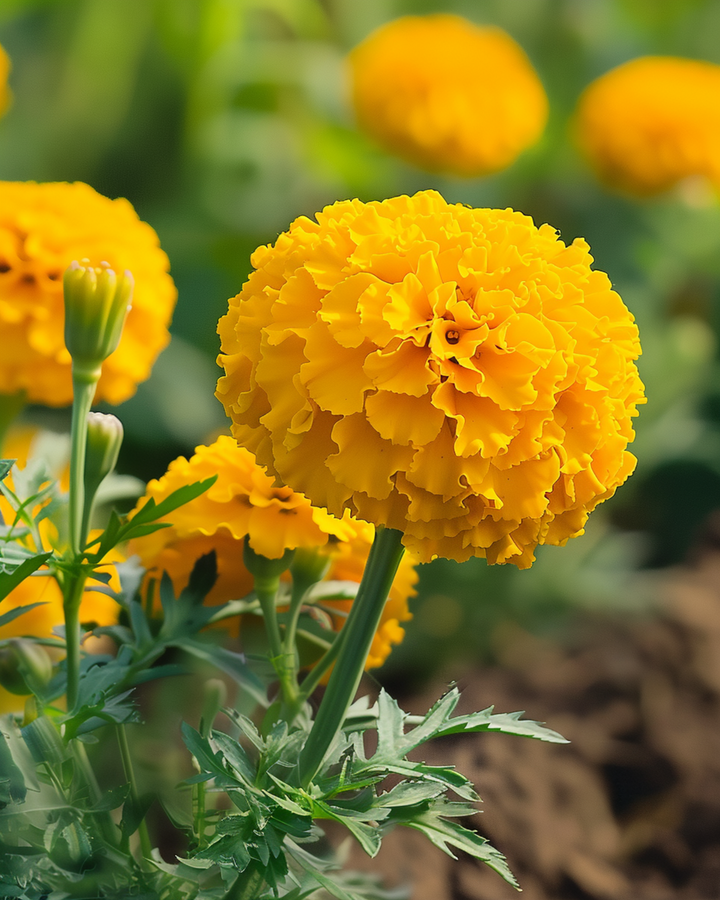 African Marigold Dwarf Golden Age seeds (Tagetes erecta) – annual flower