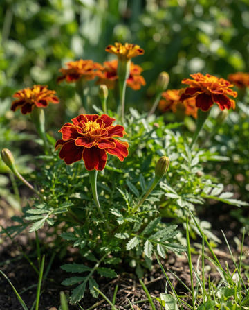 French Marigold Carmen (Tagetes patula) – annual flower seeds from SeedsChoice