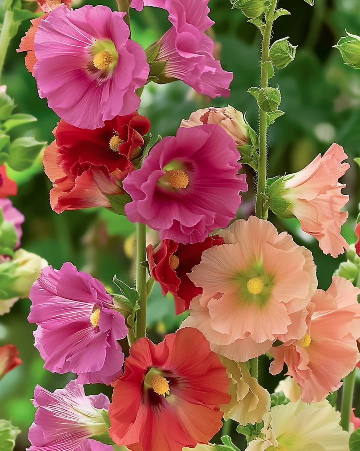 Hollyhock Antwerp Stars seeds (Alcea rosea) – biennial mix