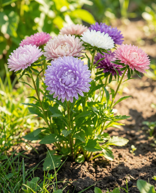 Aster Dwarf Mixed (Callistephus chinensis) – annual mix seeds from SeedsChoice