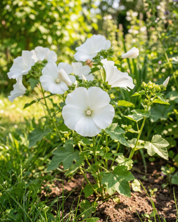 Mallow Mont Blanc (Lavatera trimestris) – annual flower seeds from SeedsChoice