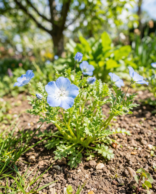 Baby Blue Eyes Sky Ground Cover (Nemophila menziesii) – annual seeds from SeedsChoice