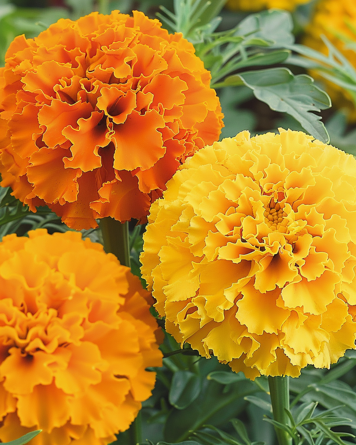 African Marigold Sunset Giants Mix seeds (Tagetes erecta) – annual flower