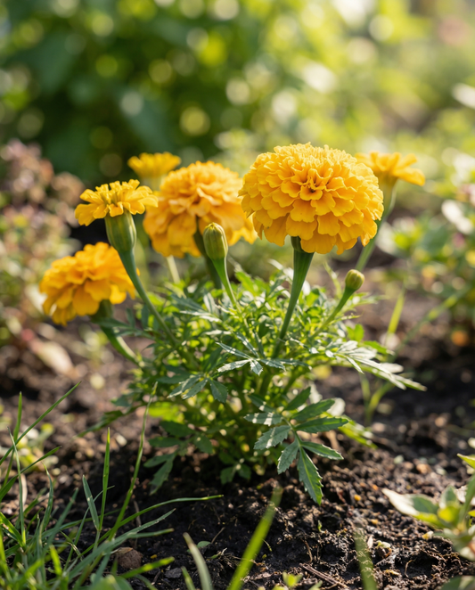 African Marigold Golden Age Dwarf (Tagetes erecta) – annual flower seeds from SeedsChoice