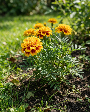 French Marigold Naughty Marietta (Tagetes patula) – annual flower seeds from SeedsChoice