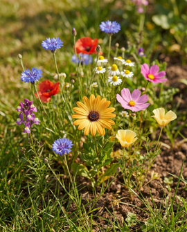 Roadside Wildflower Seeds Annual Mix 100 M2 Coverage Sunny Spot